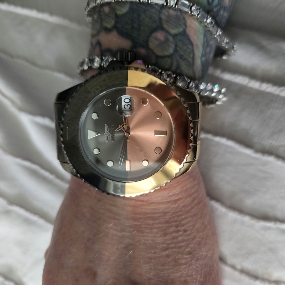 INVICTA 47mm Automatic Two-Tone Black & Rosegold Watch - Picture 2 of 4